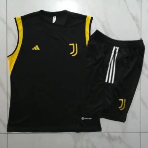 23-24 Juventus Black Training Vest Suit