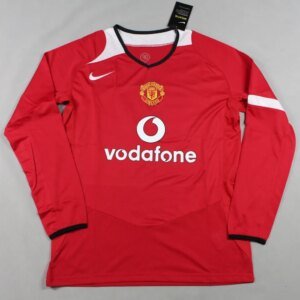 2005 Manchester United Red Retro Long Jersey